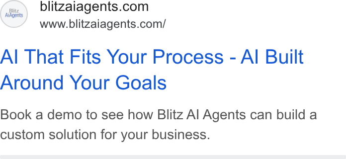 Advertisement by Blitz AI Agents, LLC for blitzaiagents.com, shown 2026-05-26
