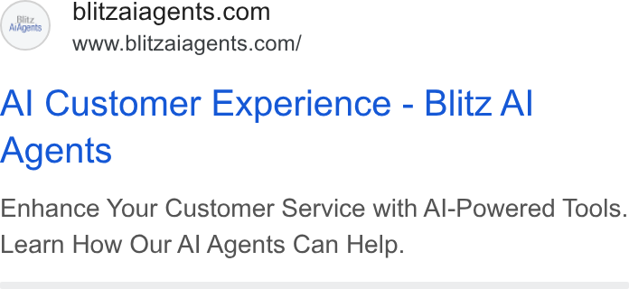 Advertisement by Blitz AI Agents, LLC for blitzaiagents.com, shown 2026-04-16