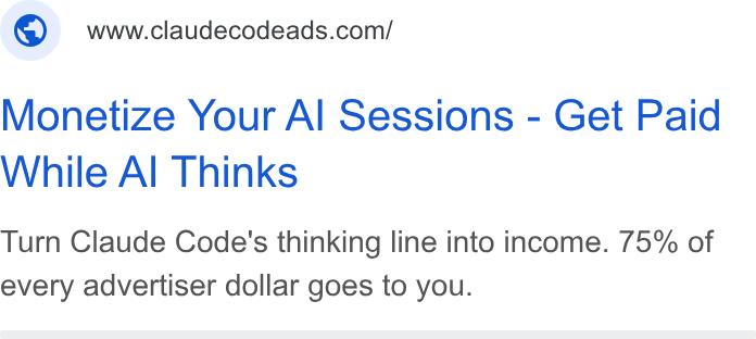 Advertisement by Gabriel Kapuscinski for claudecodeads.com, shown 2026-06-13